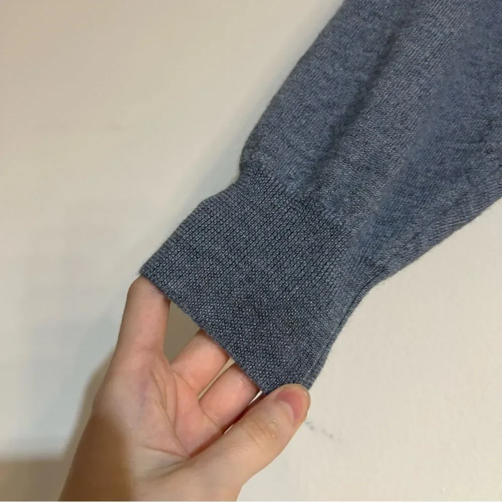 Blue Men's Crewneck Sweater Wool Silk Cashmere Size 52 Large Minimal Luxury